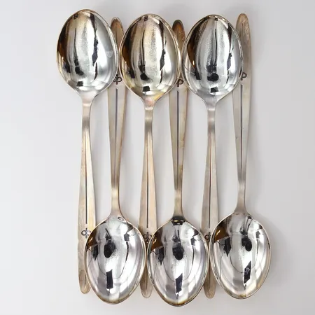 Sex skedar, längd 19,5cm, silver 830/1000.  Vikt: 246,5 g