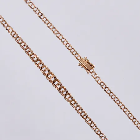 Kedja Bismarck, längd: ca 45cm, bredd: ca 3-5mm, GHA, 18K Vikt: 6,8 g