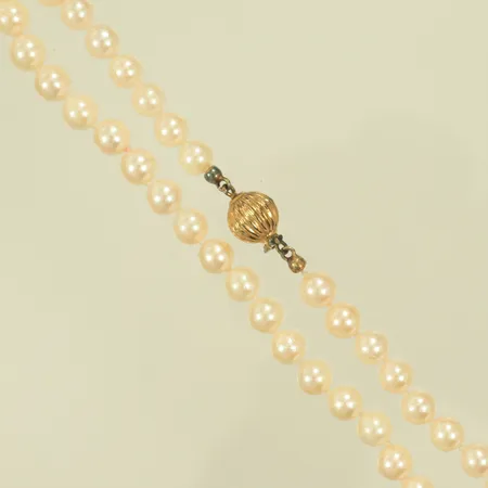  Pärlcollier m odlade pärlor, längd  ca 60 cm 