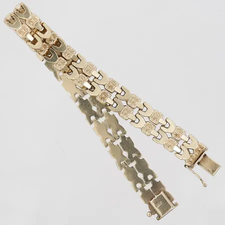 Armband, längd 19,5cm, bredd 10mm, 14K  Vikt: 15,7 g