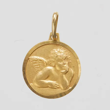 Hänge ängel, längd ca 22mm inkl ögla, bredd 15mm, 14K Vikt: 2 g