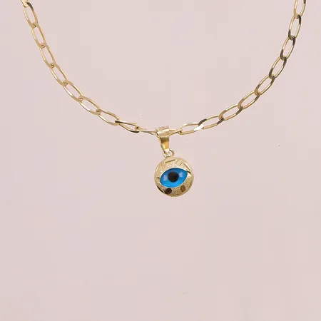 Kedja med Hänge 44cm, bredd: 2,5mm, 14K, 6,4g.