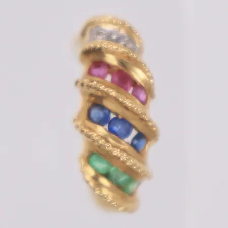 Örhänge med stenar, längd 14mm, bredd 6mm, udda, saknar snurrebuss, 18K  Vikt: 1,4 g