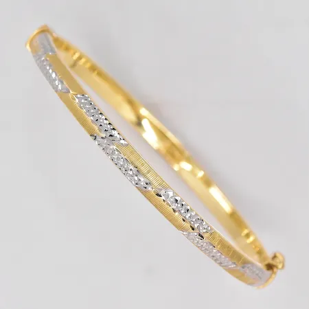 Armring, Ø 62mm, bredd 5mm, öppningsbar, tvåfärgad, ihålig, 14K Vikt: 8,3 g