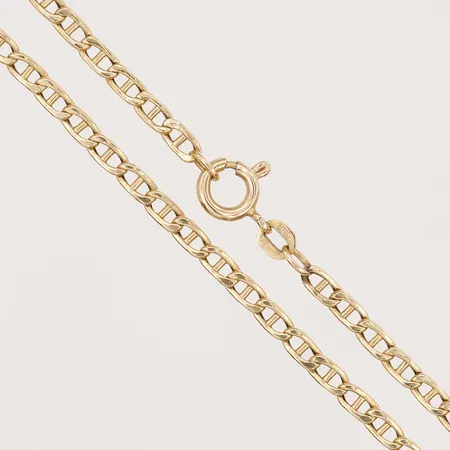 Kedja Marinalänk, längd: 47cm, bredd: 3mm, 14K guld.  Vikt: 5,1 g