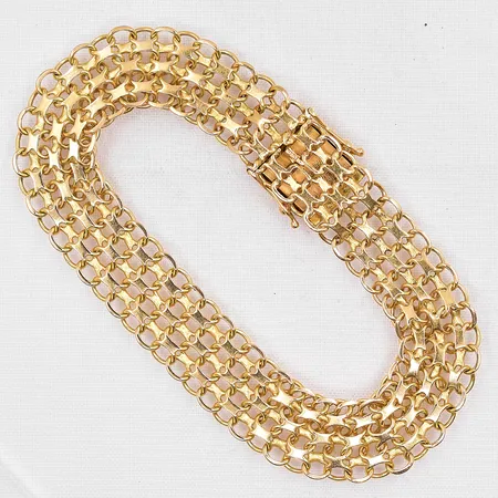 Armband X-länk, 19cm, bredd 11,8mm, Norens Guldatelje, 18K Vikt: 17,1 g
