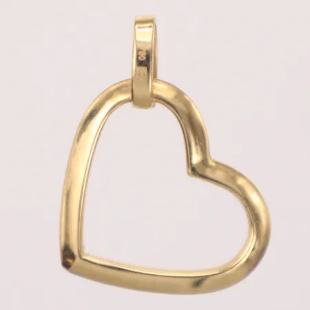 Hänge hjärta, längd 20,6mm, bredd 15,6mm, tvåfärgad, GHA, 18K Vikt: 1 g