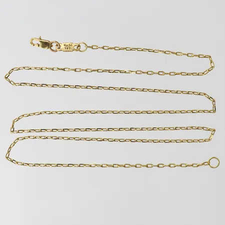 Kedja Ankar, längd 50,5cm, bredd 1mm, defekt lås, 14K.  Vikt: 2,8 g
