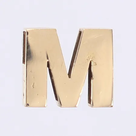 Hänge bokstaven M, 10x10mm, 18K Vikt: 1 g