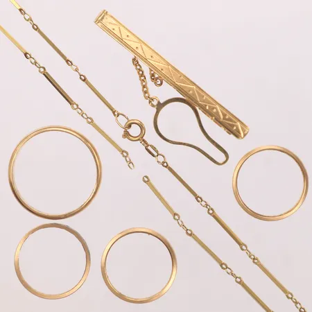 Diverse guld, defekt, 18K  Vikt: 21,2 g