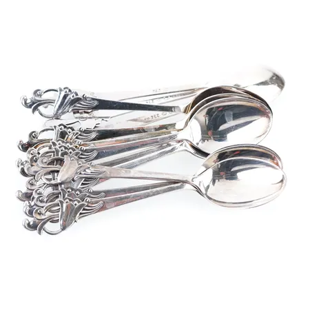 Kaffeskedar, silver, 12st, 10,5cm Vikt: 95,2 g