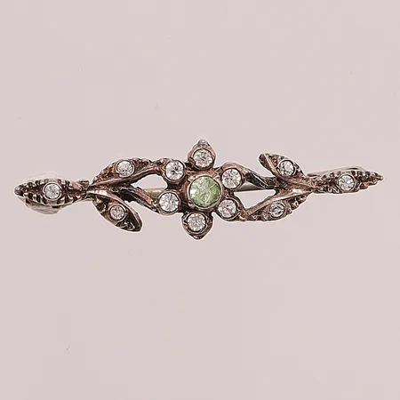 Brosch, vita stenar, 30mm, 830/1000 silver, 2,1g.
