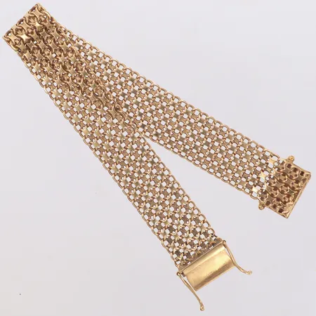 Armband X-länk, längd 21cm, bredd 16,2mm, Bermar Handelsaktiebolaget Gunnar, år 1955, 18K  Vikt: 34,8 g