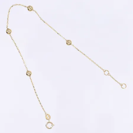 Armband med kulor, längd 18cm, bredd 1-4mm, 18K,  Vikt: 1,2 g