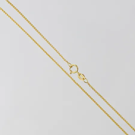 Kedja, ca 46,5cm, bredd 1mm. 9K  Vikt: 1,7 g