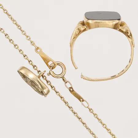 Diverse guld, defekt, 18K guld.  Vikt: 9,7 g