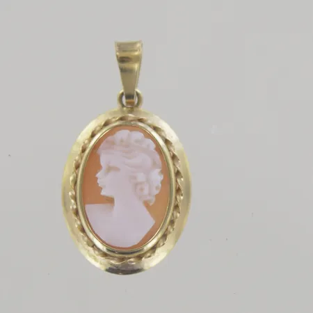 Hänge camé,  L 2,5 cm Bredd 1,5 cm, 18K Vikt: 1,5 g