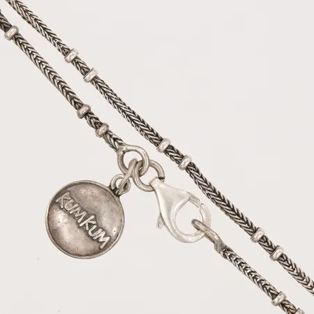 Kedja med hänge, 43cm, hänge Kumkum Ø10mm, silver Vikt: 6,1 g