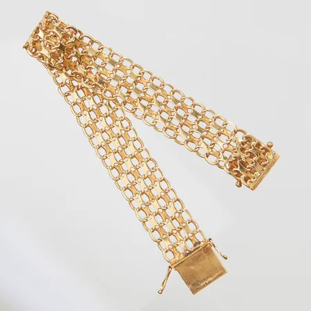 Armband X-länk, längd ca 18,2cm, bredd 14,2mm, 18K Vikt: 27,5 g