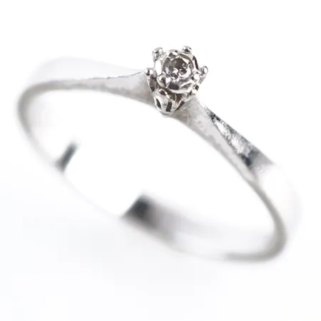 Ring m diamant, vitguld, stl 17½(55), 18k Vikt: 2 g