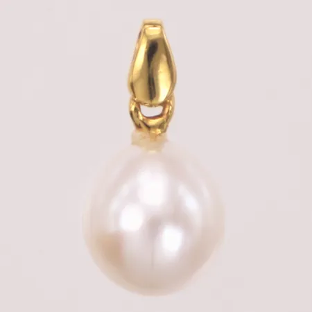 Hänge, droppformad odlad pärla, längd 15mm, 18K Vikt: 1,2 g