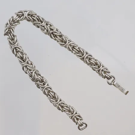 Armband Drottninglänk 20,5cm bredd 7mm, BELI (Berit Lindskog) Dals Långed 1989, silver 925/1000 Vikt: 38 g