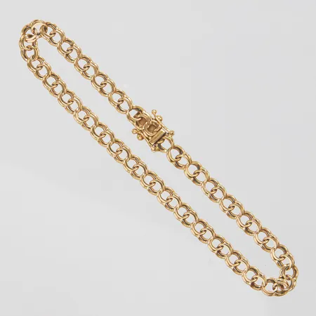 Armband Bismarck, längd ca 19cm, bredd 4,5mm, bruksslitage, 18K Vikt: 6,8 g