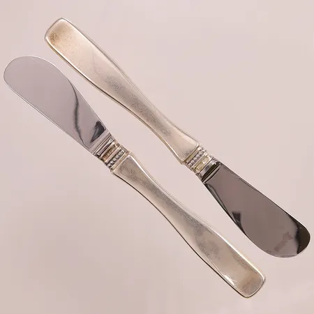 Smörknivar, 2st Uppsala, 16,5cm, Silver S830/1000, bruttovikt 108,5g.