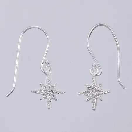 Ett par örhängen med vita sten, längd: ca 2,4cm, bredd: ca 1-10mmsilver, 925/1000 Vikt: 1,1 g