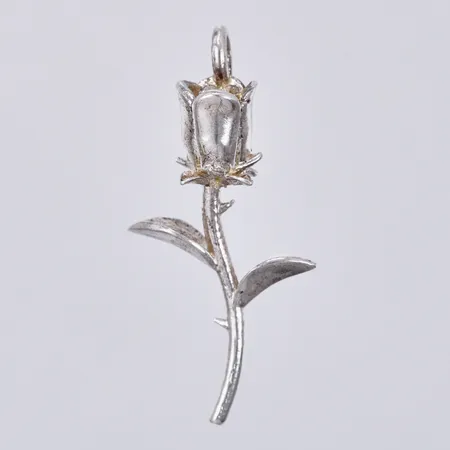 Hänge, ros, längd: ca 3,9cm, bredd: ca 2-20mm, silver, 925/1000 Vikt: 4,3 g