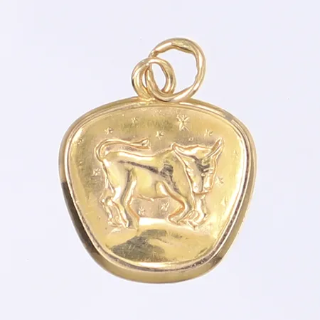 Hänge stjärntecknet oxen, längd inkl ögla 20mm, bredd 15mm, 18K Vikt: 1,2 g