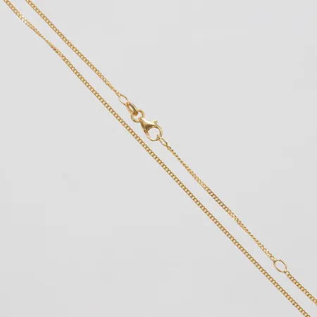 Kedja Pansar, längd ca 38+42cm, bredd 1mm, 18K Vikt: 2,2 g