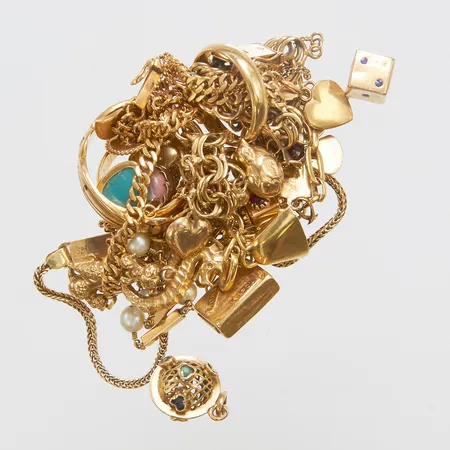 Diverse guld, defekta, 18K, bruttovikt: 70,9g Vikt: 70,9 g