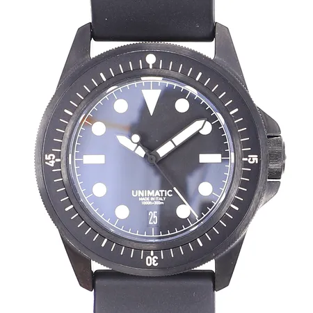 Herrur Unimatic Modello 1, Ø41,5mm, automat, datum, DLC-belagt stål, ref UWK-U1-FDN, limiterad utgåva nr 135/300, box, cert, 2020, gummiband samt nato original