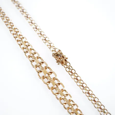 Collier dosserad x-länk, 53cm, bredd 11mm, 18k Vikt: 20,8 g