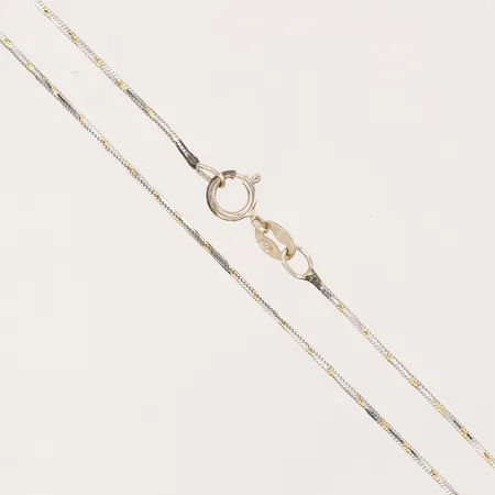 Kedja, längd 45cm, bredd 1mm, tvåfärgad, 14K Vikt: 2,4 g
