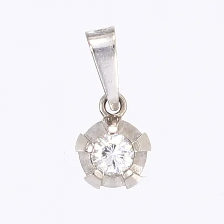 Hänge med diamant 1x ca 0,20ct, 15x7mm, tillv. Bims Guldsmide, Göteborg, vitguld 18K Vikt: 1 g