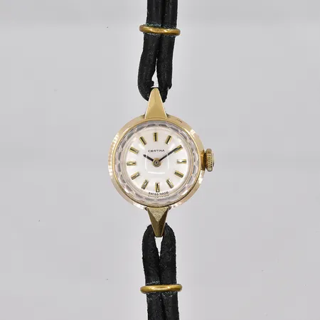 Damur Certina, Ø 17mm, 14K, manuell, fungerar ej, defekt band