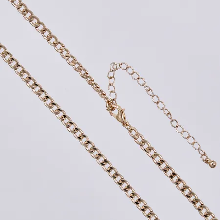 Kedja Pansar, längd: ca 45,5-53cm, bredd: ca 4mm, förgylld metall