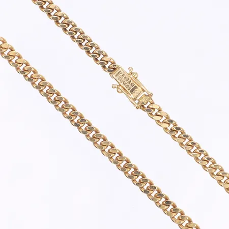 Halskedja pansar, 44,5cm, bredd 3,5mm, svenska stämplar, 18K Vikt: 24,9 g