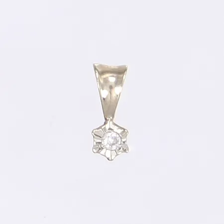 Hänge med diamant 1x ca 0,02ct, 8x3mm, tillv. HS (Hugo eller Hans Strömdahl), vitguld 18K Vikt: 0,3 g