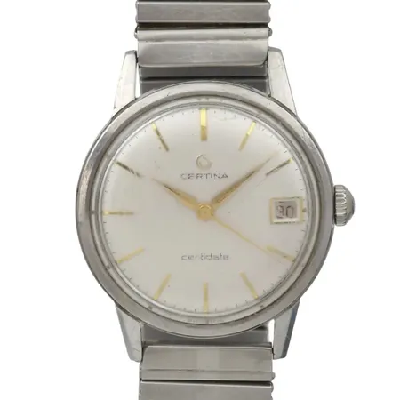 Herrur Certina Certidate, stål, Ø34 mm, manuell - fullt fungerande, boettnummer 7301 024 4214514, universal flexband i stål, bruksmärken, 