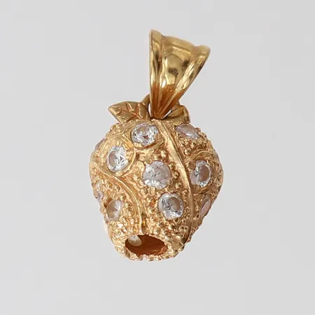 Hänge äpple med stenar, ca 22x11,5mm inkl ögla. 18K Vikt: 3,6 g