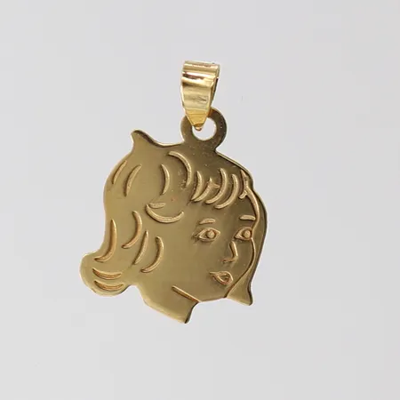 Hänge, ca 18x12mm inkl ögla. 18K  Vikt: 0,6 g