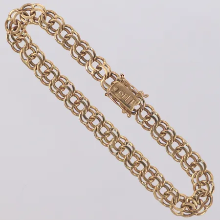 Armband, Bismarck, längd 18,5cm, bredd 6,9mm, Rolf Miler Huddinge Guldatelje, år 1954, Stuvsta, 18K Vikt: 13,2 g
