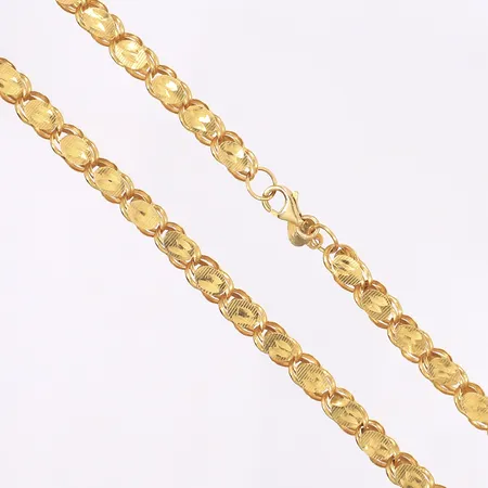 Halskedja Aleppo, 45cm, bredd 5mm, bucklig, 21K Vikt: 15,5 g