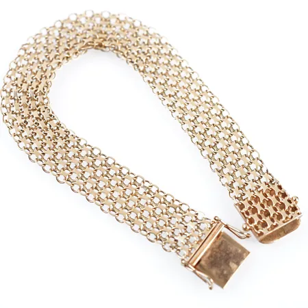 Armband, x-länk, 20cm, bredd 14mm, 18k Vikt: 18,2 g