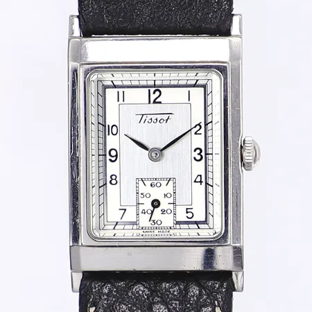 Herrur Tissot Heritage, 22x30mm, quartz, ref Z173K, serienummer TKP-JA-10352, läderband ej original, smärre slitage, går ej i behov av batteribyte