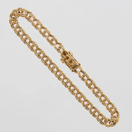 Armband Bismarck, längd ca 20,5cm, bredd 5,5mm, bruksslitage, 18K Vikt: 12,3 g