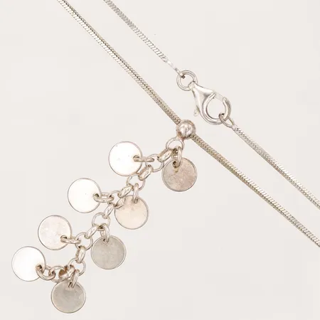 Collier med integrerat hänge, längd 42cm, bredd 1-45mm, GHA, 925/1000 silver  Vikt: 8,5 g
